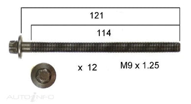 HEAD BOLT SET HOLDEN A14NET-PERMASEAL-Autoignite NZ