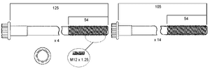 HEAD BOLT SET MITSUBISHI 4M40T-PERMASEAL-Autoignite NZ