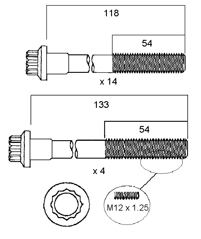HEAD BOLT SET MITSUBISHI 4M41-PERMASEAL-Autoignite NZ