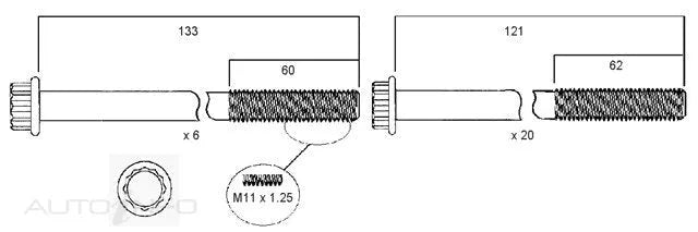 HEAD BOLT SET TOYOTA 1HD-PERMASEAL-Autoignite NZ