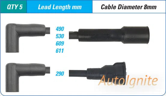 IGNITION LEAD SET ASTRA, CAMIRA, PULSAR 16LF, 18LE ILS-006M | ILS-006M-AUTOIGNITE-Autoignite NZ