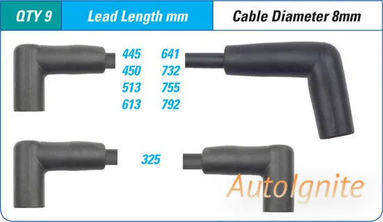 IGNITION LEAD SET FORD EB,ED,EF,EL,XR8 302 WINDSOR 4.9,5.0 | ILS-013M-AUTOIGNITE-Autoignite NZ