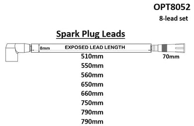 IGNITION LEAD SET FORD V8 WINDSOR 87> | OPT8052-AUTO AGENCIES-Autoignite NZ