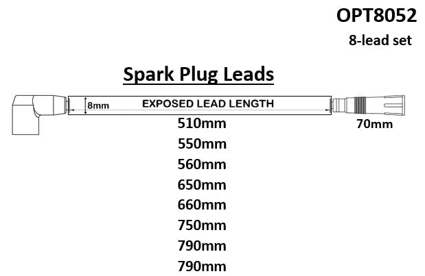 IGNITION LEAD SET FORD V8 WINDSOR 87> | OPT8052-AUTO AGENCIES-Autoignite NZ
