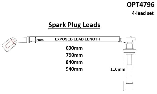 IGNITION LEAD SET MITSUBISHI 4G63T EVO5-9 | OPT4796-AUTO AGENCIES-Autoignite NZ