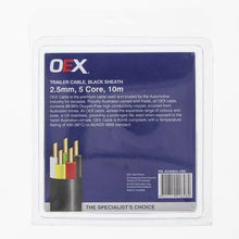 Load image into Gallery viewer, OEX 2.5mm 5 Core Trailer Cable, With Black Sheath - 10m Blister Pack
