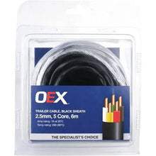 Load image into Gallery viewer, OEX 2.5mm 5 Core Trailer Cable, With Black Sheath - 6m Blister Pack
