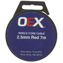 Load image into Gallery viewer, OEX 2.5mm Single Core Automotive Cable, Red - 7m Roll
