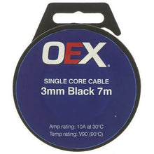 Load image into Gallery viewer, OEX 3mm Single Core Automotive Cable, Black - 7m Roll
