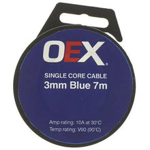 Load image into Gallery viewer, OEX 3mm Single Core Automotive Cable, Blue - 7m Roll
