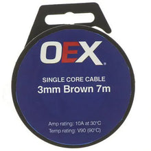 Load image into Gallery viewer, OEX 3mm Single Core Automotive Cable, Brown - 7m Roll
