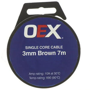OEX 3mm Single Core Automotive Cable, Brown - 7m Roll – Autoignite NZ