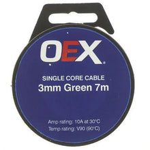 Load image into Gallery viewer, OEX 3mm Single Core Automotive Cable, Green - 7m Roll
