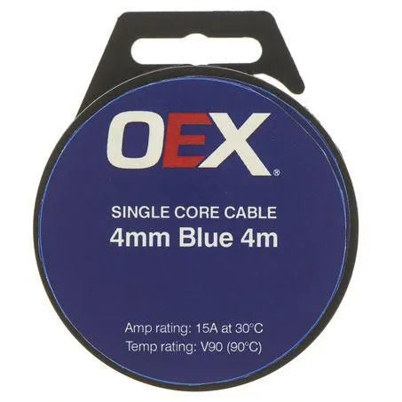 OEX 4mm Single Core Automotive Cable, Blue - 4m Roll – Autoignite NZ