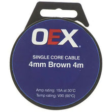 Load image into Gallery viewer, OEX 4mm Single Core Automotive Cable, Brown - 4m Roll (NZ Ref.152)
