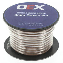 Load image into Gallery viewer, OEX 4mm Single Core Automotive Cable, Brown - 4m Roll (NZ Ref.152)
