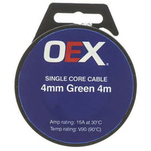 Load image into Gallery viewer, OEX 4mm Single Core Automotive Cable, Green - 4m Roll
