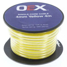 Load image into Gallery viewer, OEX 4mm Single Core Automotive Cable, Yellow - 4m Roll (NZ Ref.152)
