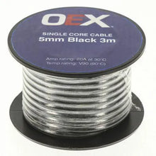 Load image into Gallery viewer, OEX 5mm Single Core Automotive Cable, Black - 3m Roll (NZ Ref.154)

