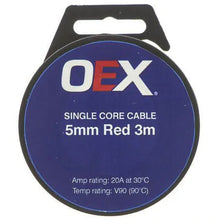 Load image into Gallery viewer, OEX 5mm Single Core Automotive Cable, Red - 3m Roll (NZ Ref.154)
