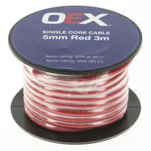Load image into Gallery viewer, OEX 5mm Single Core Automotive Cable, Red - 3m Roll (NZ Ref.154)
