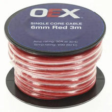 Load image into Gallery viewer, OEX 6mm Single Core Automotive Cable, Red - 3m Roll
