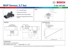 Load image into Gallery viewer, PRESSURE SENSOR 2.7 BAR | 0 261 230 262-BOSCH-Autoignite NZ
