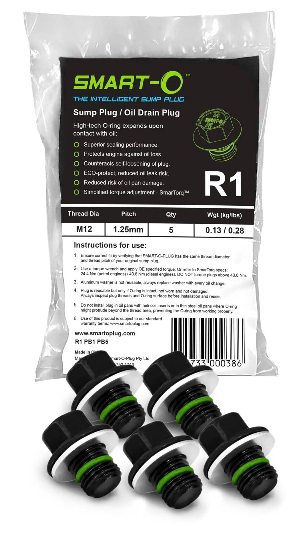 R1 SUMP PLUG 5 PACK-PERMASEAL-Autoignite NZ