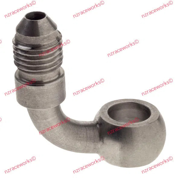 RACEWORKS 10.2MM BANJO TO AN-3 FLARE -90DEG | RWF-313-03SS-NZRACEWORKS-Autoignite NZ