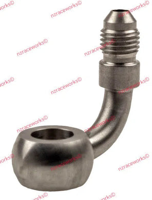 RACEWORKS 11.2MM BANJO TO AN-4 FLARE - 90DEG | RWF-319-04SS-NZRACEWORKS-Autoignite NZ