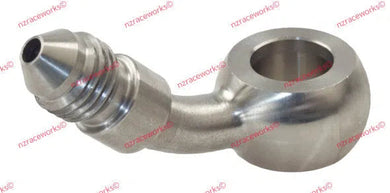 RACEWORKS 12.2MM BANJO TO AN-4 FLARE - 45DEG | RWF-336-04SS-NZRACEWORKS-Autoignite NZ