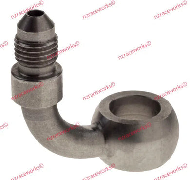RACEWORKS 12.2MM BANJO TO AN-4 FLARE -90DEG | RWF-309-04SS-NZRACEWORKS-Autoignite NZ