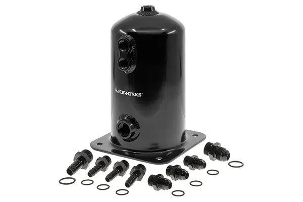 RACEWORKS 1.5L SURGE TANK AN-8 SINGLE OUTLET | ALY-068BK-NZRACEWORKS-Autoignite NZ