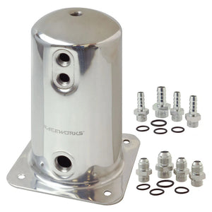 RACEWORKS 1.5L SURGE TANK AN-8 SINGLE OUTLET POLISHED | ALY-068-NZRACEWORKS-Autoignite NZ