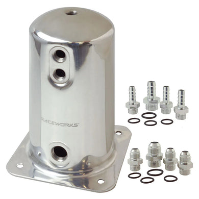 RACEWORKS 1.5L SURGE TANK AN-8 SINGLE OUTLET POLISHED | ALY-068