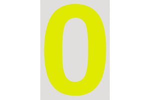 RACEWORKS 28CM DAYGLO YELLOW NUMBER 0 CAMS APPROVED | VPR-025-0-NZRACEWORKS-Autoignite NZ