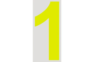 RACEWORKS 28CM DAYGLO YELLOW NUMBER 1 CAMS APPROVED | VPR-025-1-NZRACEWORKS-Autoignite NZ