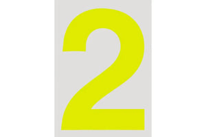 RACEWORKS 28CM DAYGLO YELLOW NUMBER 2 CAMS APPROVED | VPR-025-2-NZRACEWORKS-Autoignite NZ