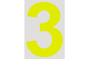RACEWORKS 28CM DAYGLO YELLOW NUMBER 3 CAMS APPROVED | VPR-025-3-NZRACEWORKS-Autoignite NZ