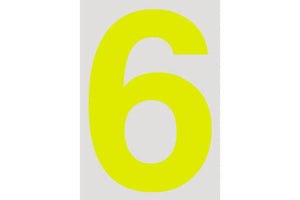 RACEWORKS 28CM DAYGLO YELLOW NUMBER 6 CAMS APPROVED | VPR-025-6-NZRACEWORKS-Autoignite NZ