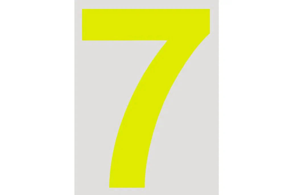 RACEWORKS 28CM DAYGLO YELLOW NUMBER 7 CAMS APPROVED | VPR-025-7-NZRACEWORKS-Autoignite NZ