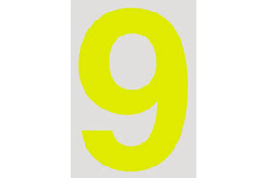 RACEWORKS 28CM DAYGLO YELLOW NUMBER 9 CAMS APPROVED | VPR-025-9-NZRACEWORKS-Autoignite NZ