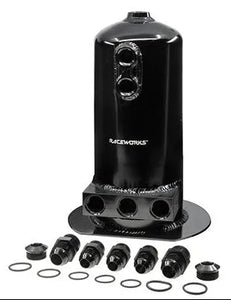 RACEWORKS 2.5L SURGE TANK AN-8 SINGLE/DUAL OUTLET | ALY-158BK