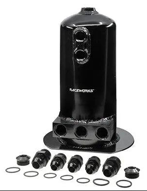 RACEWORKS 2.5L SURGE TANK AN-8 SINGLE/DUAL OUTLET | ALY-158BK