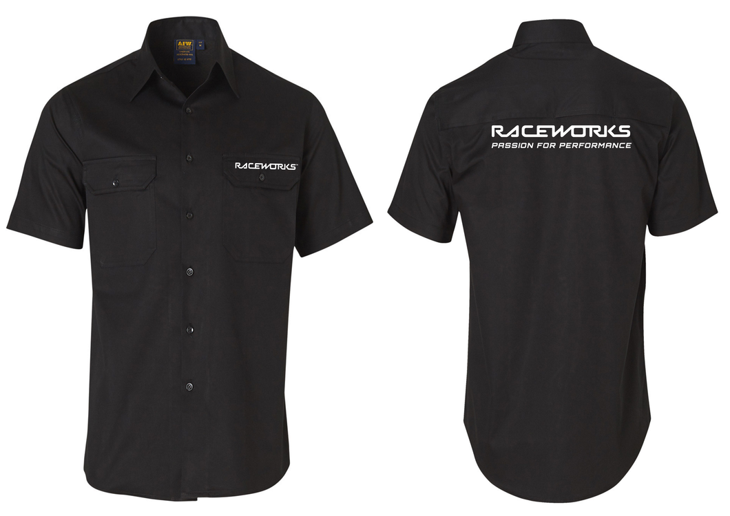 RACEWORKS 2XL BLACK WORK SHIRT | MER-037-NZRACEWORKS-Autoignite NZ