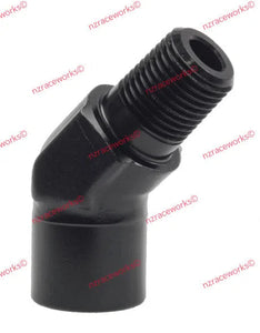 RACEWORKS 3/8" NPT 45DEG FEMALE-MALE ELBOW | RWF-915-06BK-NZRACEWORKS-Autoignite NZ