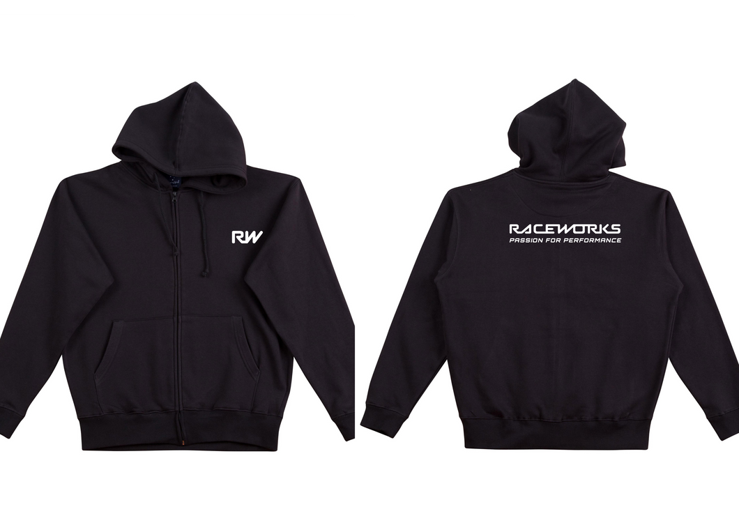 RACEWORKS 3XL B&W ZIP UP HOODIE | MER-086-NZRACEWORKS-Autoignite NZ
