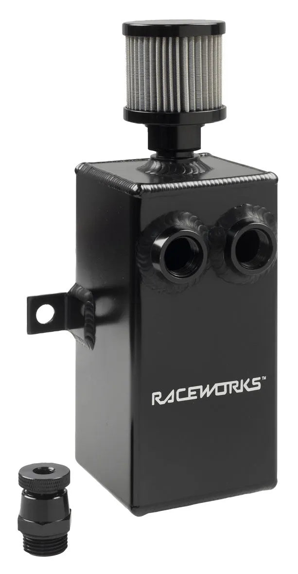 RACEWORKS ALUMINIUM CATCH CAN WITH DRAIN TAP 1L | ALY-129BK