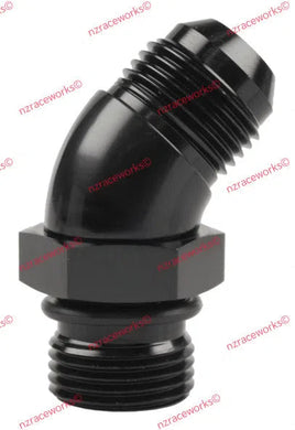 RACEWORKS AN-10 45DEG O-RING BOSS TO FLARE ADAPTER | RWF-923-10BK-NZRACEWORKS-Autoignite NZ