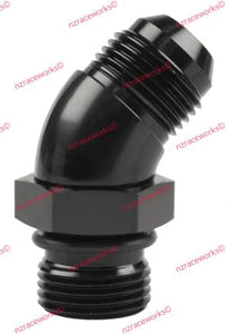 RACEWORKS AN-10 45DEG O-RING BOSS TO FLARE ADAPTER | RWF-923-10BK-NZRACEWORKS-Autoignite NZ